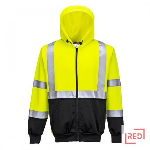 Hi-Vis kéttónusú kapucnis pulóver