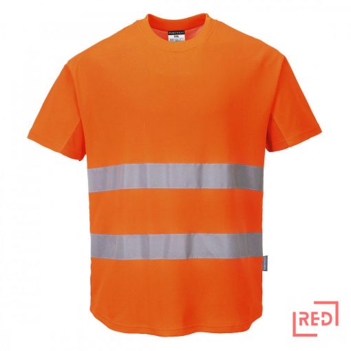 Hi-Vis pamut póló pamut hálós betétes póló S/S 