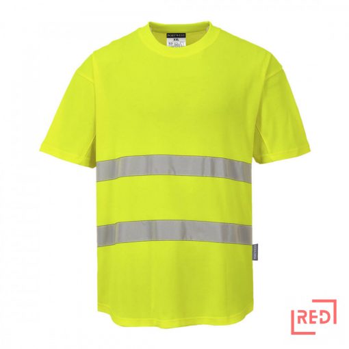 Hi-Vis pamut póló pamut hálós betétes póló S/S 