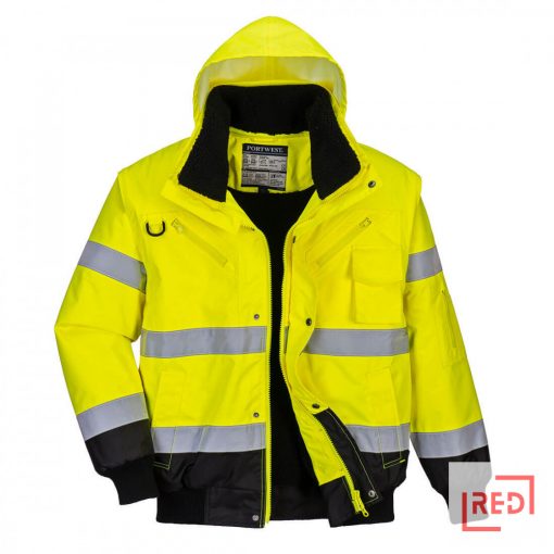 Hi-Vis 3 az 1-ben kontrasztos bomber dzseki 