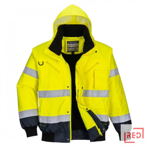 Hi-Vis 3 az 1-ben kontrasztos bomber dzseki 