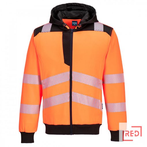 PW3 Hi-Vis zippzáras kapucnis pulóver 