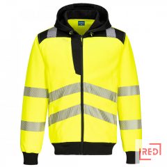 PW3 Hi-Vis zippzáras kapucnis pulóver 