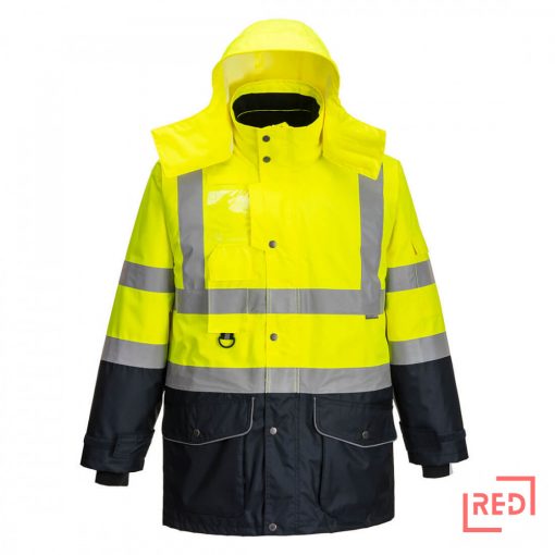 Hi-Vis 7 az 1-ben kontraszt Traffic kabát 